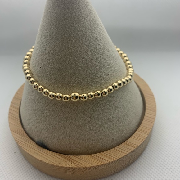 Handmade 14k Gold Filled bracelet with Pave diamond sterling silver cross. - Picture 2 of 5